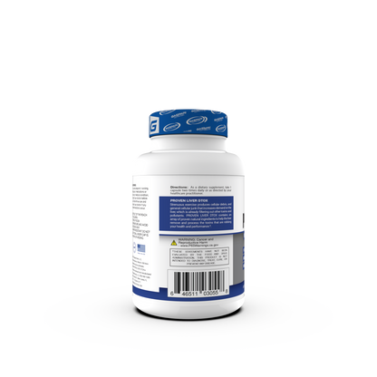 Back view of the Proven Liver DTOX supplement bottle from Gaspari Nutrition, displaying product information and directions for use.